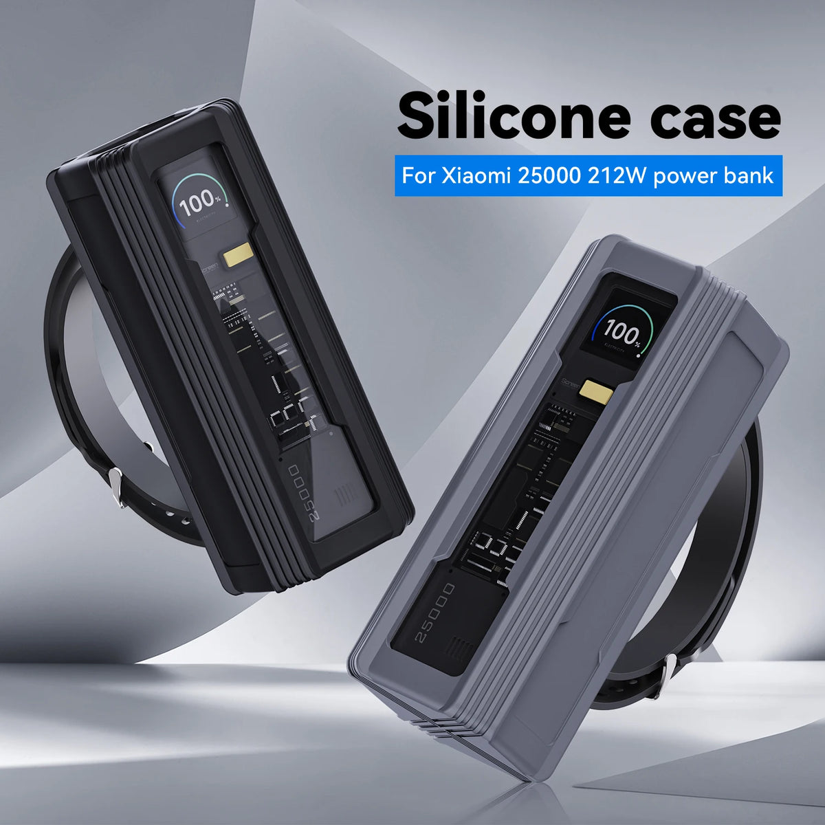 Silicone Case for Xiaomi Mi power bank 25000mAh 212W Explorer Edition TF/SIM card PIN storage Carrying Travel Case Storage Bag