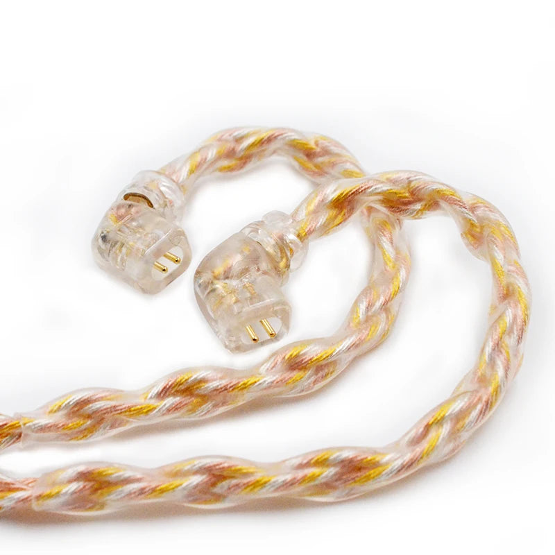 KZ 8 Core Gold Silver Copper Mixed Plated Upgrade Cable Earphones Cable With 3.5mm 0.75mm Pin KZ ZSN PRO ZSX DQ6 ZAX ZS10 PRO