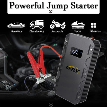 GKFLY Car Jump Starter Portable Power Bank 9000A/5000A/3000A Starting Device Car Booster Battery For Petorl Diesel Car
