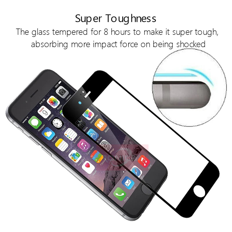 3D 9H Tempered Glass for iPhone 8 7 6 6s Plus 5 5s SE 5C Screen Protector for iPhone X XS Max XR 11 Pro Max Premium protective