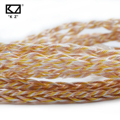 KZ 8 Core Gold Silver Copper Mixed Plated Upgrade Cable Earphones Cable With 3.5mm 0.75mm Pin KZ ZSN PRO ZSX DQ6 ZAX ZS10 PRO