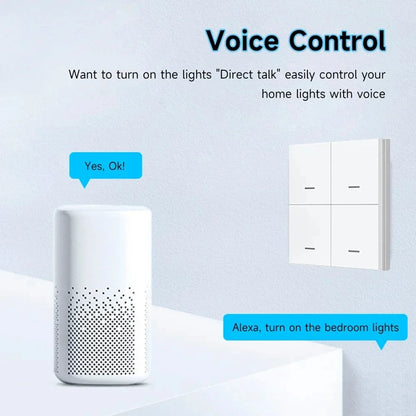 Tuya Zigbee Wireless Scene Switch 4 Gang Smart Push Button Automation Scenario Controller Smart Life Intelligent Linkage Alexa