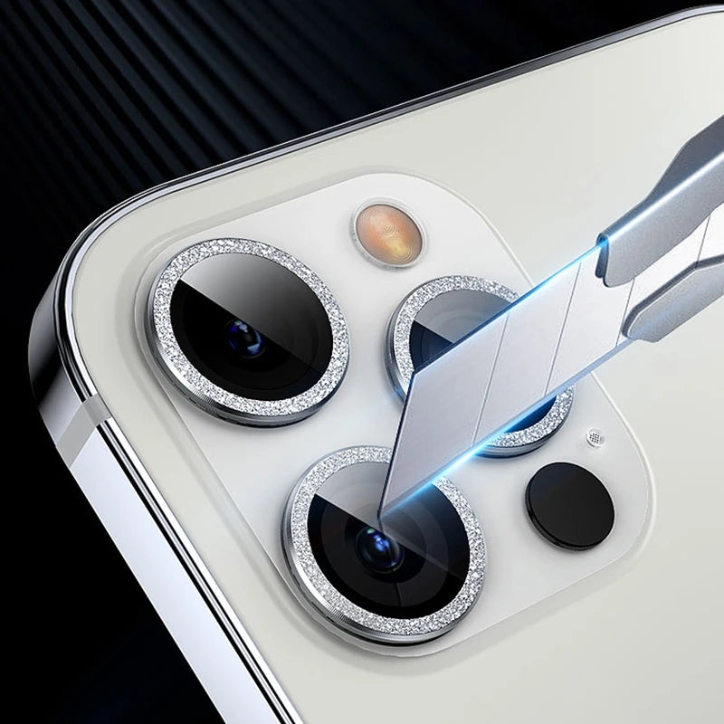 2-3Pcs Camera Lens Protector For iPhone 11 12 13 14 15 16 17 Pro Max 16E Mini Air 14 15 16 plus Diamond Metal Protective Glass