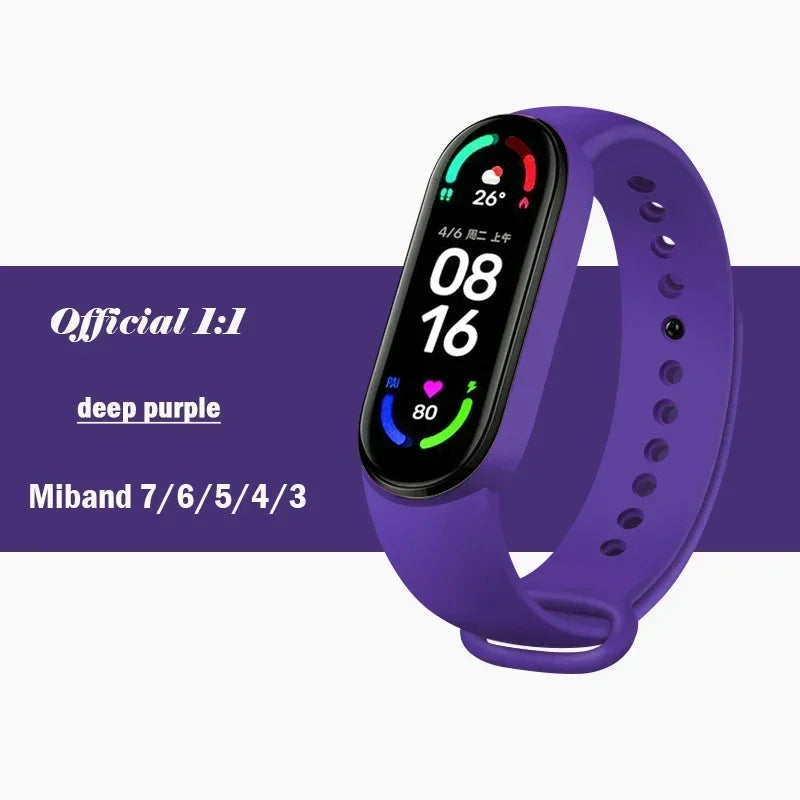 Watch Strap For Xiaomi Mi Band 7 6 5 4 3 Wristband Silicone Bracelet Wrist Straps MiBand 3/4 band5 band6 Smartwatch Accessories