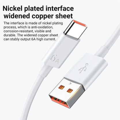 Quick Charge 3.0 USB Charger 66W 6A Super Fast Charging Phone Charger Adapter USB Type C Cable for Huawei Mate 40 50 60 P50 P60