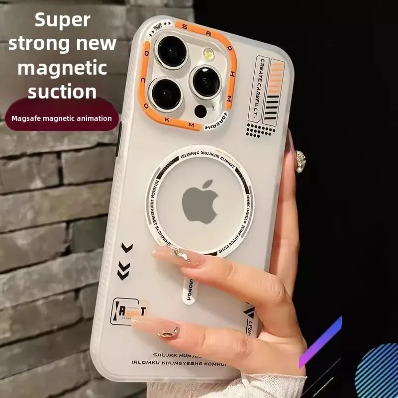Matte Magnetic Phone Case For iPhone  16 15 13 12 14 Pro Max for Magsafe Wireless Charge Frosted Metal Lens Frame Buttons Cover