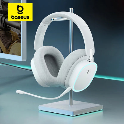 Baseus GH02 Wireless Gaming Headsets with Mic Headphones Bluetooth 5.3 40mm Driver 2.4G/Wireless/Cable RGB Overhead Headphone