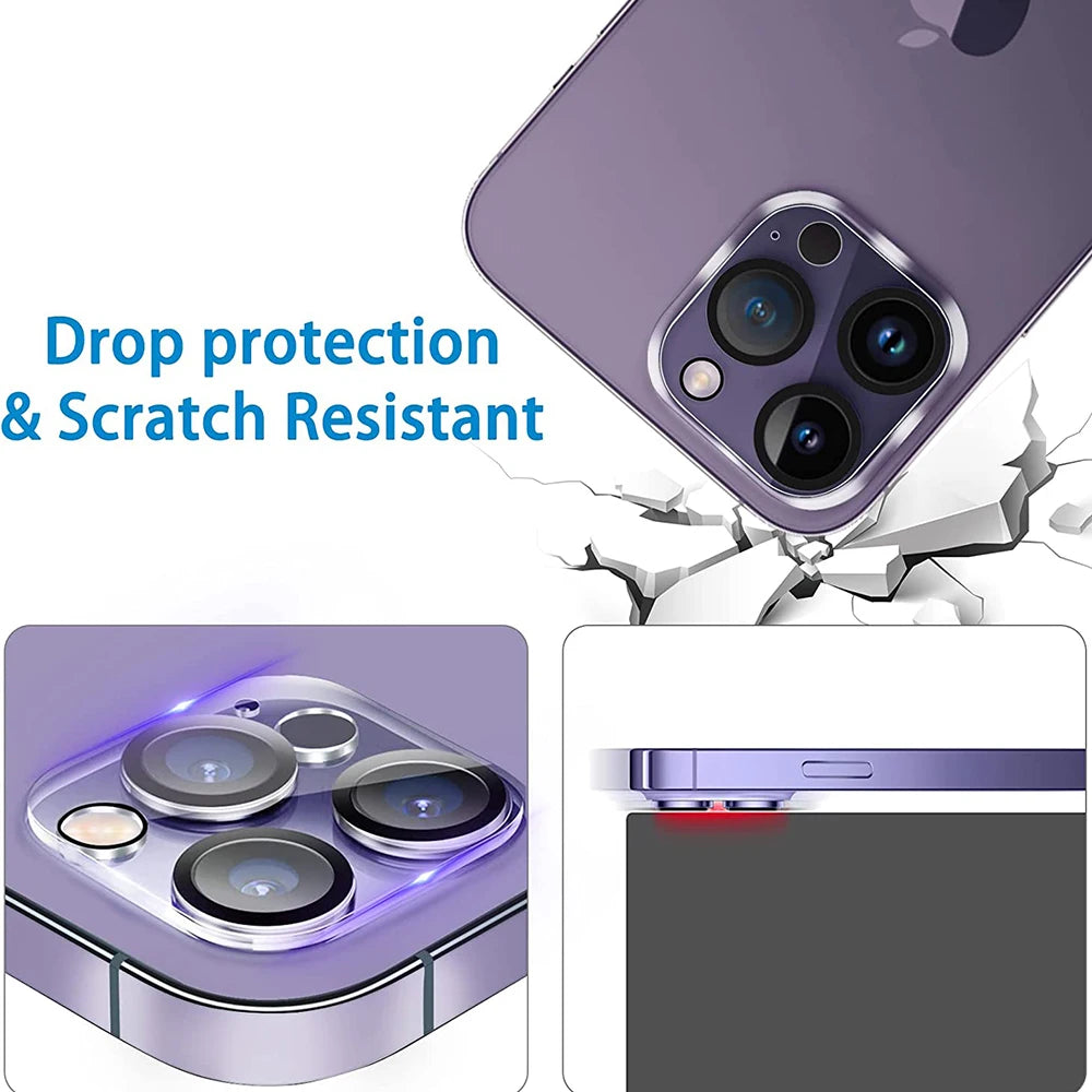 4Pcs Full Cover Protective Glass St For iPhone 11 12 13 15 Pro Max Camera Protector For iPhone 14 Mini Ultra HD Not Affect Night