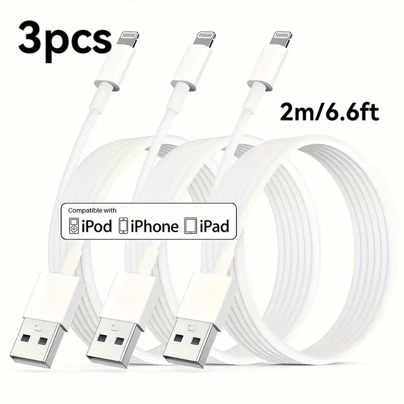 MFi Certified 1PC 3PCS USB A to LIghtning Charging TPE Cable for iPhone Charger Cord Compatible for iPhone 14 13 12 11 Pro Max