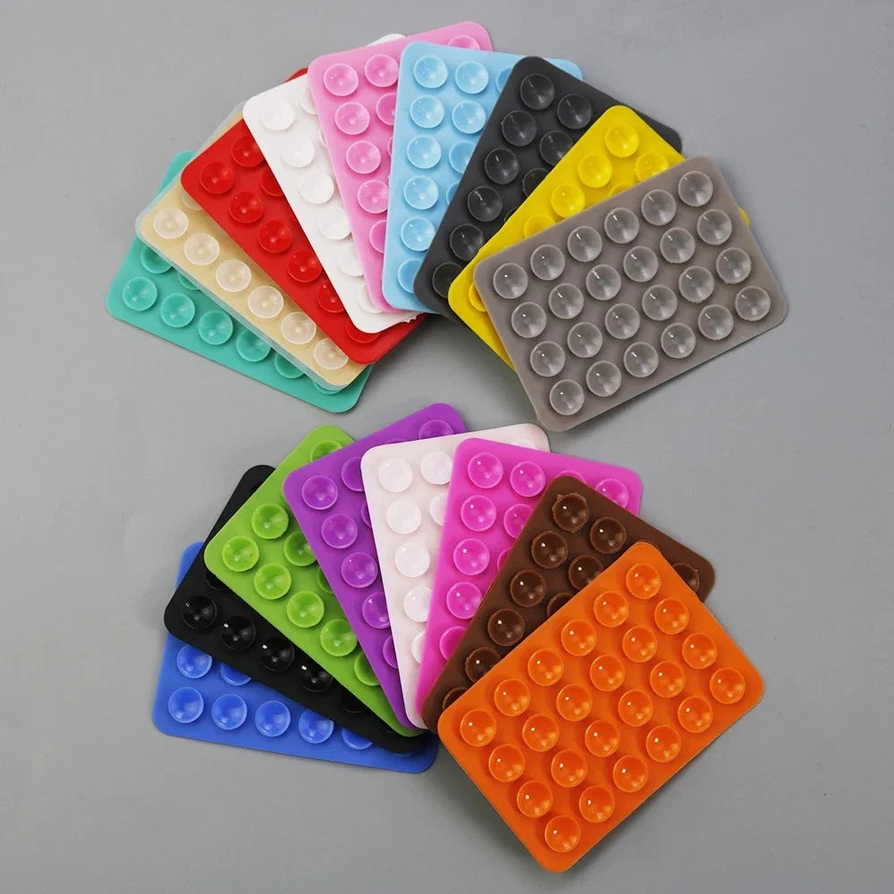2pcs Double Sided Silicone Suction Cup Mobile Phone Suction Cup With Adhesive Pad Silicone Pad Rubber Suction Cup ﻿