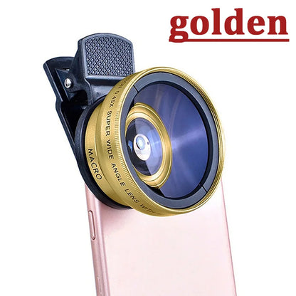 Universal Clip 2-in-1 Lens 37mm Professional 0.45X Super Wide-Angle & Macro HD for iPhone & Android Mobile Phones