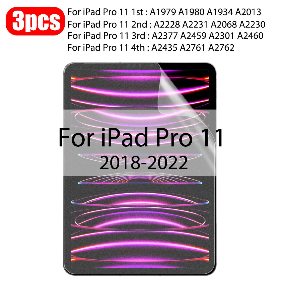 3Pcs Paper Feel Like Screen Protector For ipad Air 11 Pro 13 2024 10th 9th Generation 8 7 6 Air 5 4 Pro 11 12.9 10.5 M5 No Glass