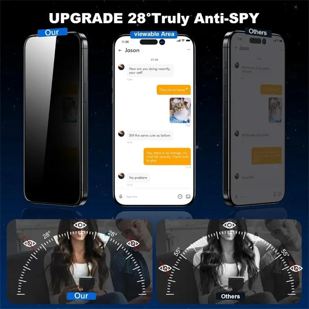 1-5pcs Dust Free Installation Privacy Screen Protector For IPhone 17 16 15 14 11 12 13 Pro Max 16Plus XR Air Anti-spy Glass Box