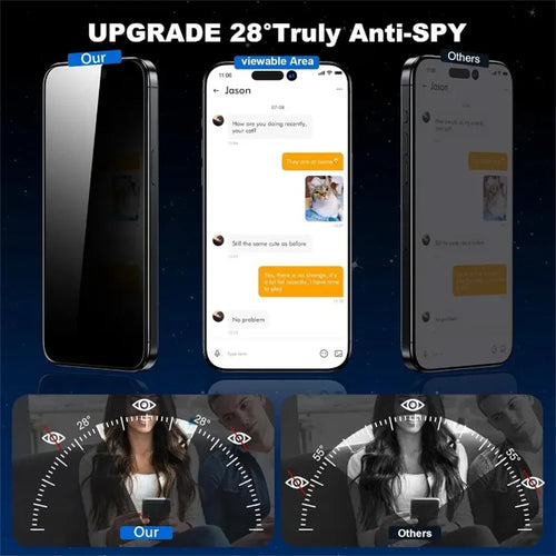 1-5pcs Dust Free Installation Privacy Screen Protector For IPhone 17 16 15 14 11 12 13 Pro Max 16Plus XR Air Anti-spy Glass Box