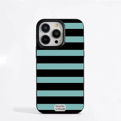 Blue Stripe Luxury Phone Case For iPhone 16 17 ProMax 15 14 13 12 11 Pro Niche Y2K Phone Cases Fundas
