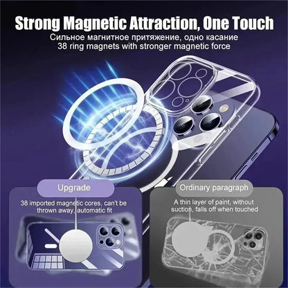 New Anti Drop For iPhone 16 15 14 13 12 11 Pro Max PC Material Non yellowing Magnetic Charging Anti slip UltrathinProtectiveCase