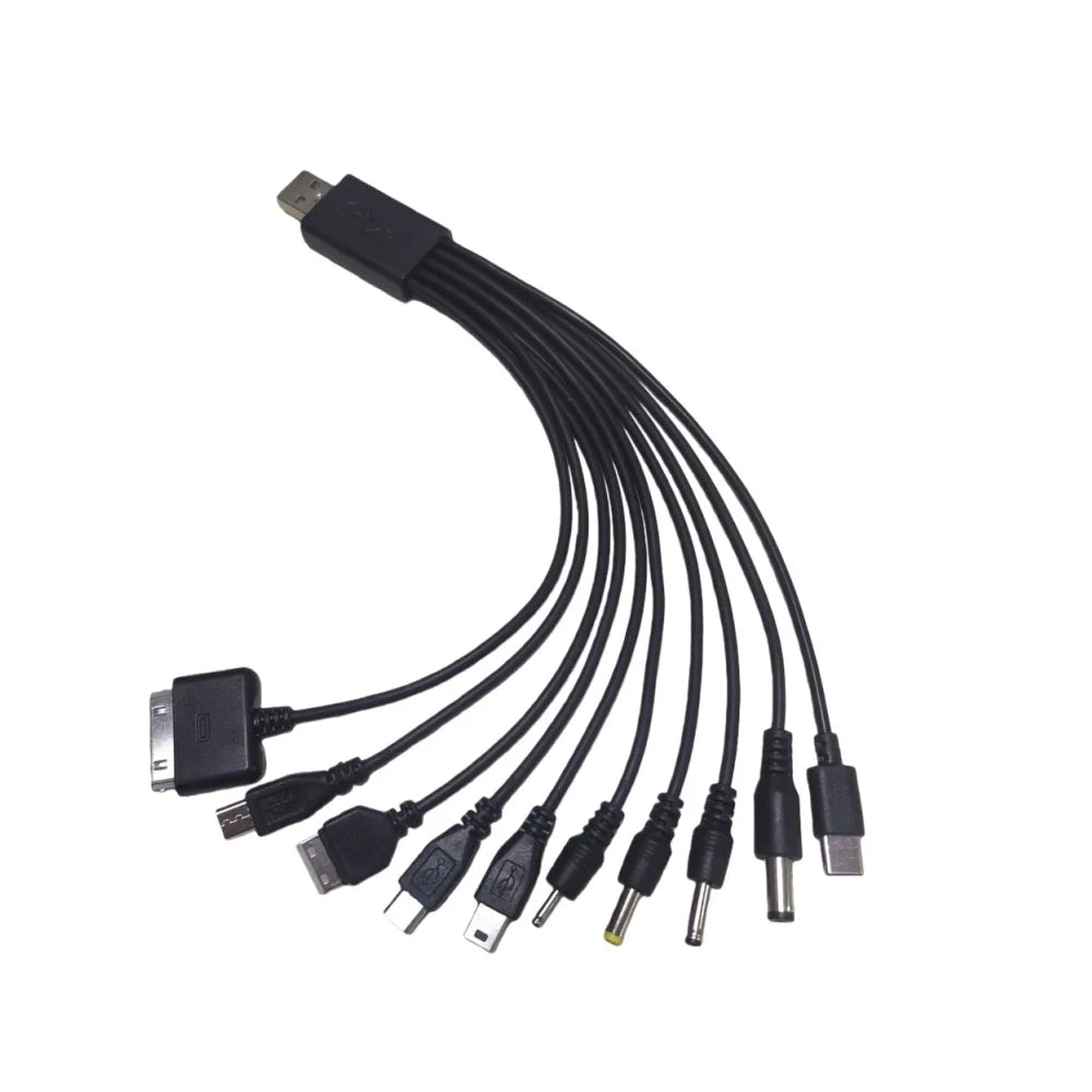 10 in 1 Universal USB To DC Power Cable Mobile Phone Charger Adapter Plug Usb Multifunction Data Transfer DC Jack Charging Line