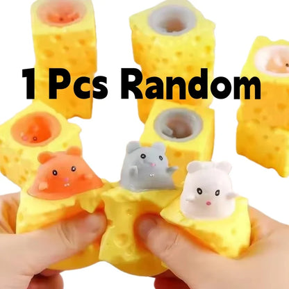 1/3 Pcs Stress-relieving Pet Cheese Mouse Squeezing Squirrel Cup Toys Decompression Fidget Antistress Sensory  Reliefing Gift