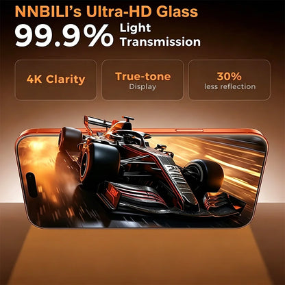 NNBILI 3pcs HD Tempered Glass Screen Protector with Install Kit And Auto-Alignment Kit. for iPhone 17 16 15 14 13 12 11 Pro Max