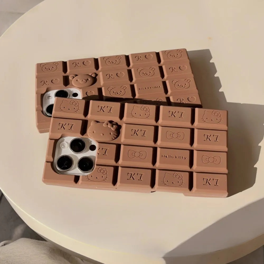 3D Cartoon Chocolate Hello Kitty Rilakkuma Soft Silicone Phone Case