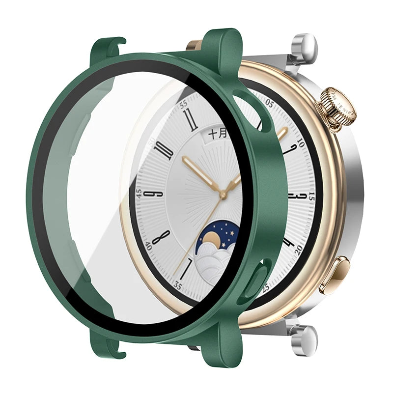 Tempered Glass+Case For Huawei Watch GT4 46mm Full Coverage Bumper Screen Protector Cover For Huawei Watch GT 4 41mm Accessories