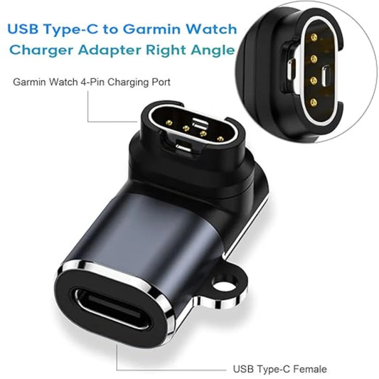 USB C 90 Degree Adapter,Garmin Watch Charger to USB C Cable Converter for Garmin Fenix 7 7S 7X 6S 6X 5 5S 5X,Forerunner 945 245
