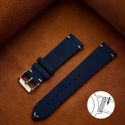Wristband 20mm 22mm 4mm 16mm 18mm Quick Release Soft Suede Strap Brown Watch Bands Calfskin Bracelet Women&Men Accessories