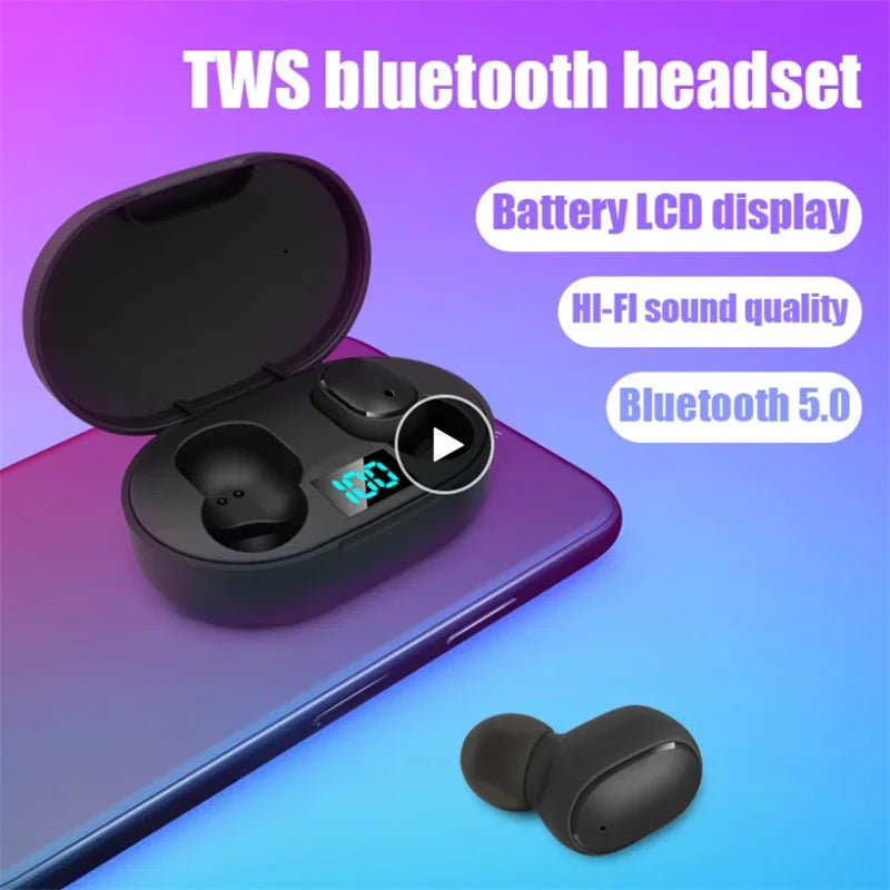 E6s Tws Fone Bluetooth-compatible Earphones Wireless Hands Free Noise Cancelling Headset