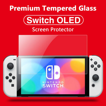 HD Premium Tempered Glass Screen Protector for NS Switch OLED/Switch/Lite, Anti-Scratch Screen Protective Tempered Glass
