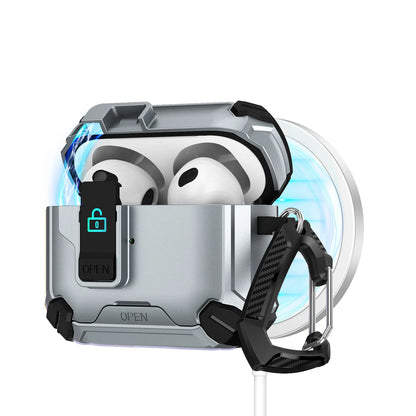 Safety Lock with Magnetic Closure Earphone Case for Airpods Pro 3 & Airpods 1/2/3/4/Pro Elastic Cover Use As Mobile Phone Holder