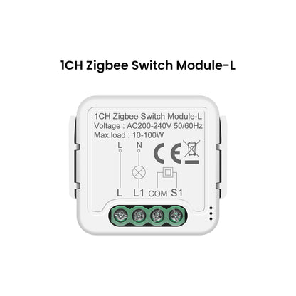 GIRIER Tuya ZigBee Smart Switch Module No Neutral Wire Required 1/2/3/4CH DIY Smart Breaker Relay Supports 2-way Control Alexa