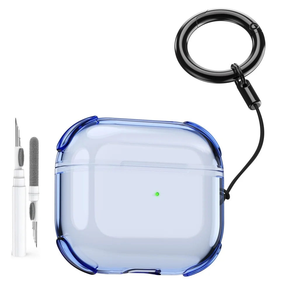 Clear Case For AirPods Pro 3 with Lanyard Keychain & Cleaning Kit Soft TPU Shockproof Protective Case Cover For AirPods Pro 3
