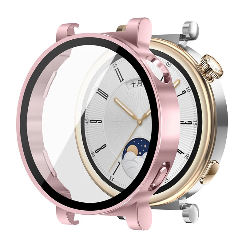 Tempered Glass+Case For Huawei Watch GT4 46mm Full Coverage Bumper Screen Protector Cover For Huawei Watch GT 4 41mm Accessories