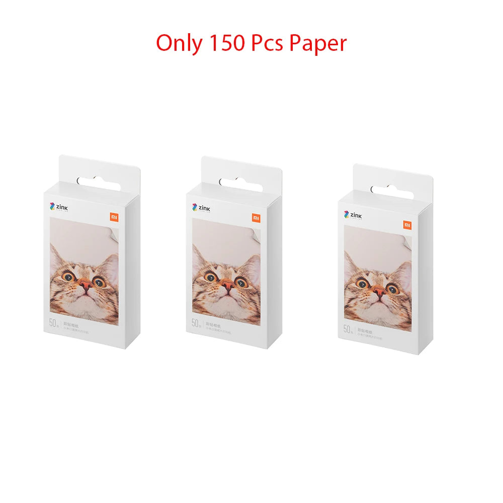 Xiaomi ZINK Pocket Printer Paper Self-adhesive Photo Print 50/100/150/200 Sheets Xiaomi 3inch Mini Printer Papers