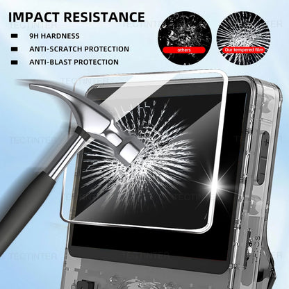 4 IN 1 Case+Screen Protector For R36S Game Console Tempered Glass Film Travel Carrying Storage Bag For Anbernic R36S Accessories