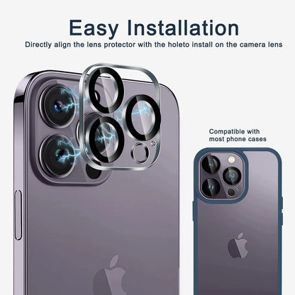 4Pcs Full Cover Protective Glass St For iPhone 11 12 13 15 Pro Max Camera Protector For iPhone 14 Mini Ultra HD Not Affect Night