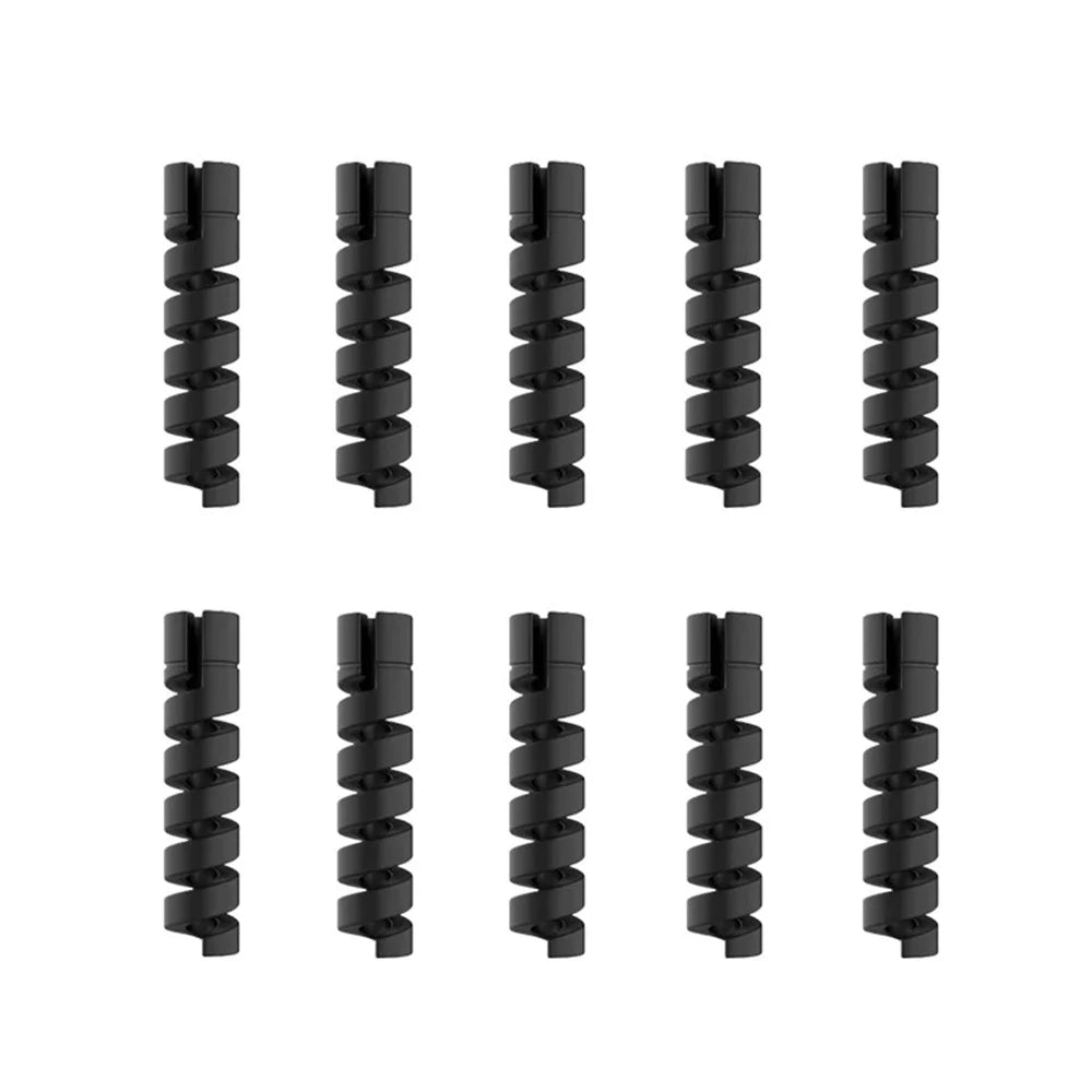 10PCS Soft Cable Protector Silicone Spiral Winder USB Charge Cable Protection For Android Phone Mouse Earphone Wire Protection