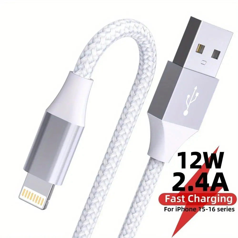 LAIHONEN Nylon Braided Lightning Cable, 3.3/6.6/10FT, 4 Colors Optional, Fast Charging Data Cord for iPhone 14 13 12 11 XS XR X