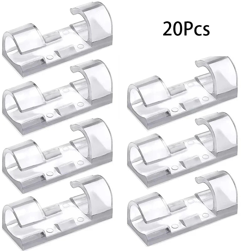 20 40PCS Cable Clips Organizer Wire Management Holder USB Charging Data Cable Spool Wall Mount Hook for Home Office