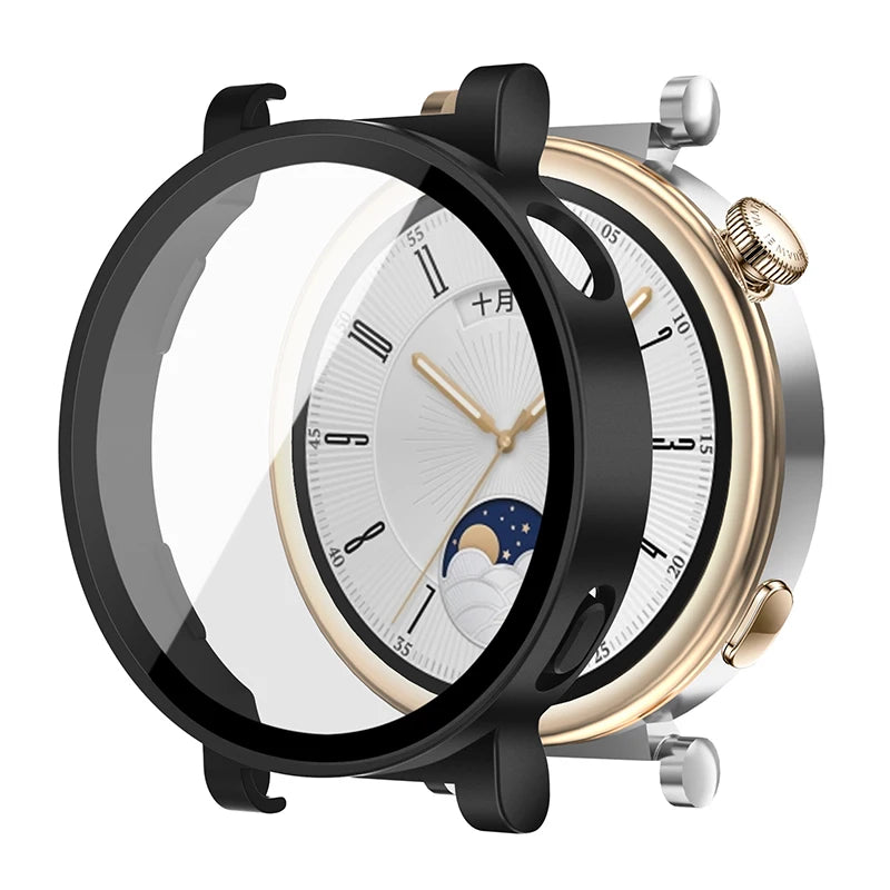 Tempered Glass+Case For Huawei Watch GT4 46mm Full Coverage Bumper Screen Protector Cover For Huawei Watch GT 4 41mm Accessories