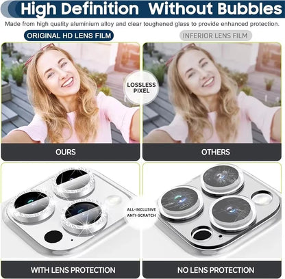 Glitter Diamond Rhinestone Camera Lens Protector for iPhone 17 Pro Max 16 16Pro 15 14  Plus 13 12 Mini 11 Air 17Pro 13Pro 12Pro