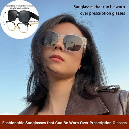 New big box retro square sunglasses fashion sunglasses riding fashion classic men and women big box sunglasses gift gift fishing