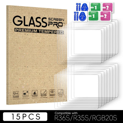 Data Frog 2/3/5/10/15pcs Tempered Glass Film For R36S 3.5 Inch Game Console Screen Protector Cover Film For R35S Game Handheld