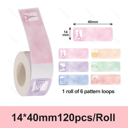 Portable Mini Labeling Printer Marklife P12 Thermal Adhesive Sticker Pocket Label Maker or 1Roll Spacer/Continues Label Paper