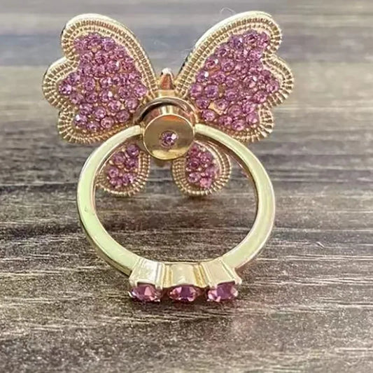 New Diamond Butterfly Finger Ring Mobile Phone Holder 360 Rotating Universal Desktop Bracket Phone Accessories