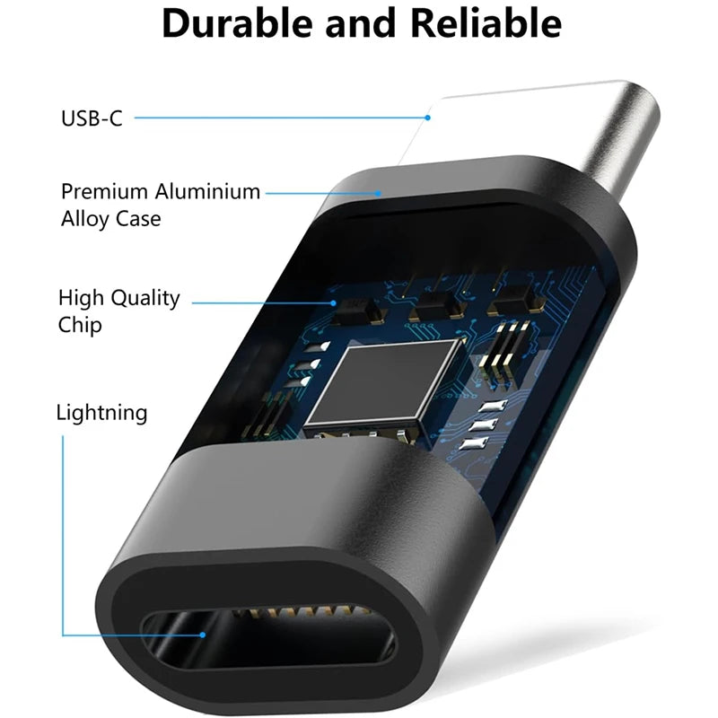 3PCS Lightning Female To USB C Male Charger Adapter for IPhone 15 Pro Max Plus IPad Type C To 8Pin Charging Data Sync Connector
