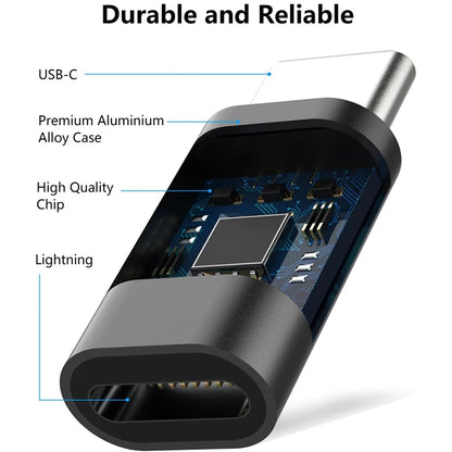 3PCS Lightning Female To USB C Male Charger Adapter for IPhone 15 Pro Max Plus IPad Type C To 8Pin Charging Data Sync Connector