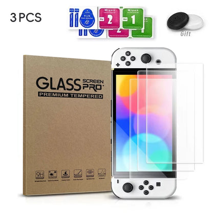 DATA FROG Tempered Glass Screen Protector For Switch OLED, 9H Hardness HD Clear Protective Film