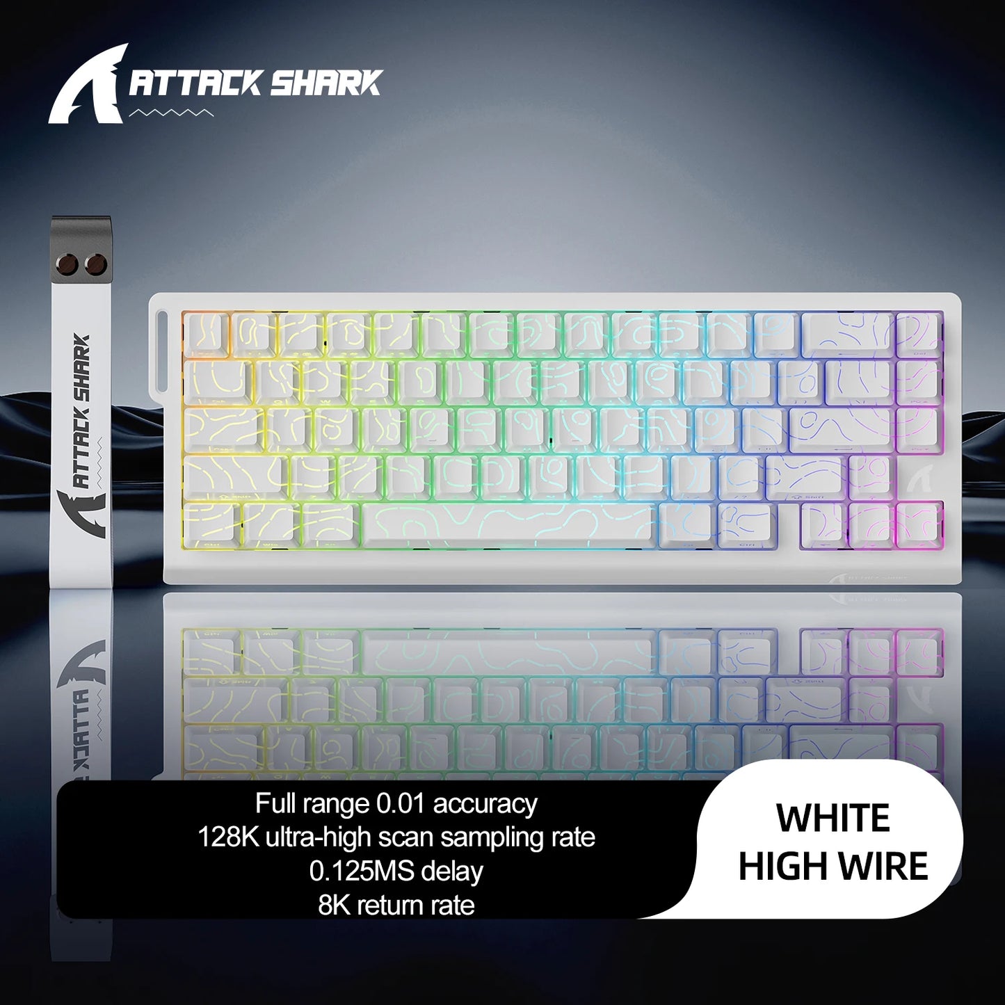 Attack Shark X68HE RGB Mechanical Keyboard,Supports Web Driver,0.01mm Rapid Trigg,8000 Hz Rate of Return,0.125ms,Wired Design