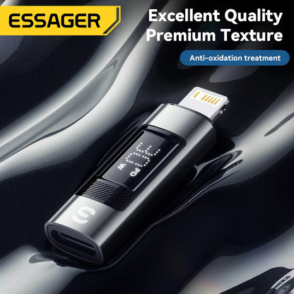 Essager Type C to Lighting OTG Adapter Digital Display PD 60W Fast Charging Lightning To Type C Connector For iPhone 17 16 15 14